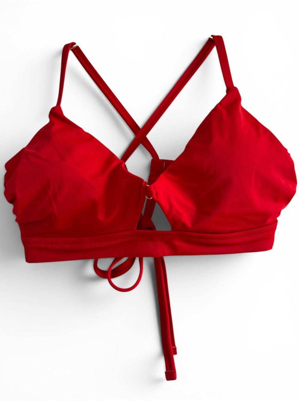 Shade & Shore Red Crisscross Bralette Bikini Top 36C Medium